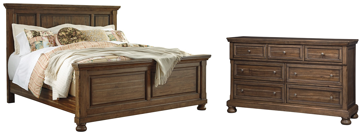 Flynnter  Panel Bed With Dresser