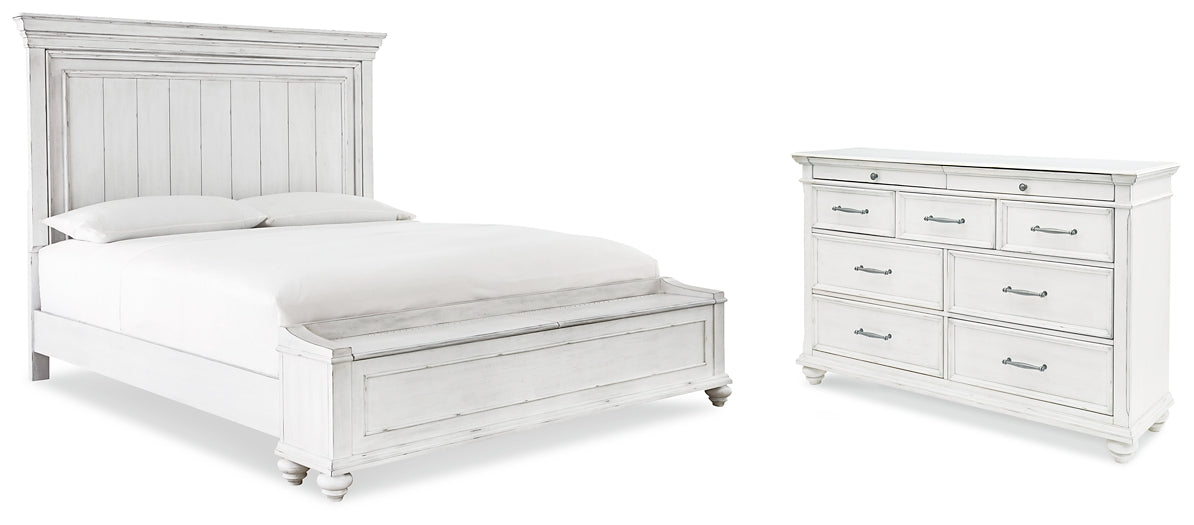 Kanwyn King Panel Bed with Storage with Dresser