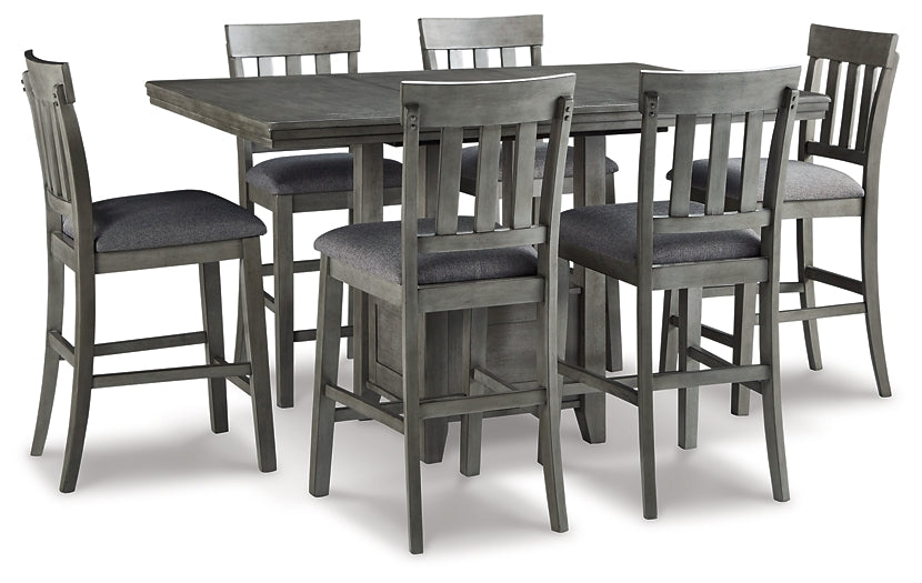 Ashley Express - Hallanden Counter Height Dining Table and 6 Barstools