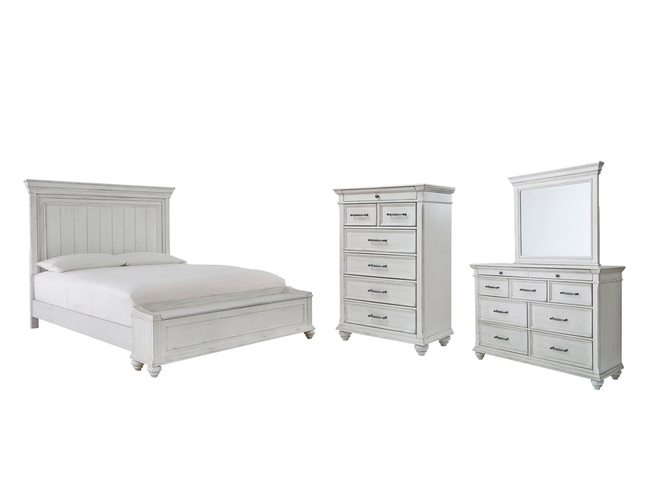 Kanwyn Queen Panel Bed with Storage with Mirrored Dresser and Chest