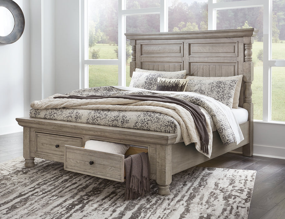 Harrastone King Panel Bed with Dresser