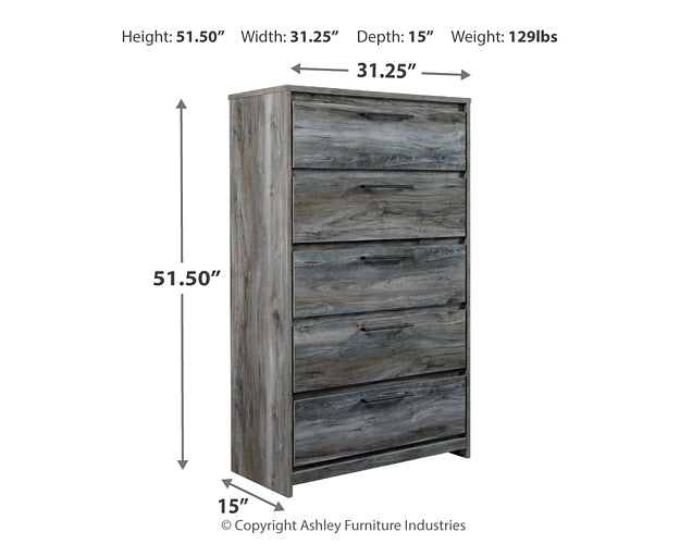 Baystorm King Panel Headboard with Mirrored Dresser and Chest