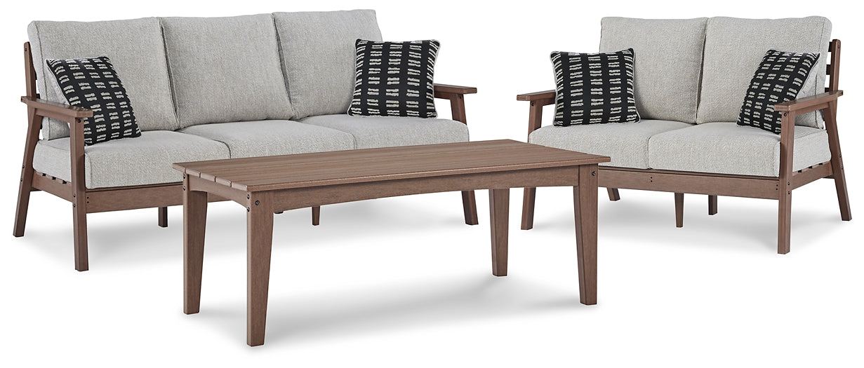 Emmeline Outdoor Sofa and Loveseat with Coffee Table