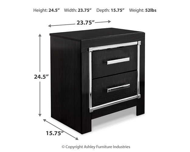 Kaydell King Upholstered Panel Storage Platform Bed with Mirrored Dresser, Chest and Nightstand