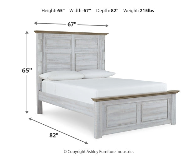 Haven Bay Queen Panel Bed with Mirrored Dresser