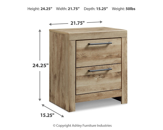 Hyanna Queen Panel Storage Bed with Mirrored Dresser and Nightstand