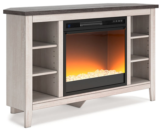 Ashley Express - Dorrinson Corner TV Stand with Electric Fireplace