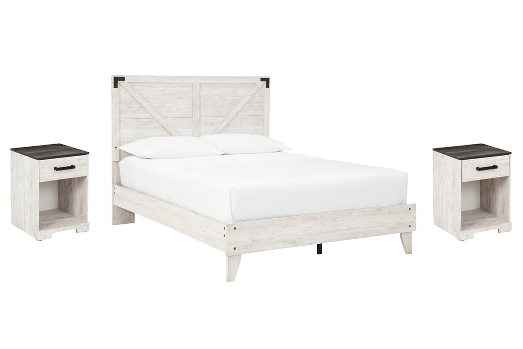 Ashley Express - Shawburn Queen Panel Platform Bed with 2 Nightstands