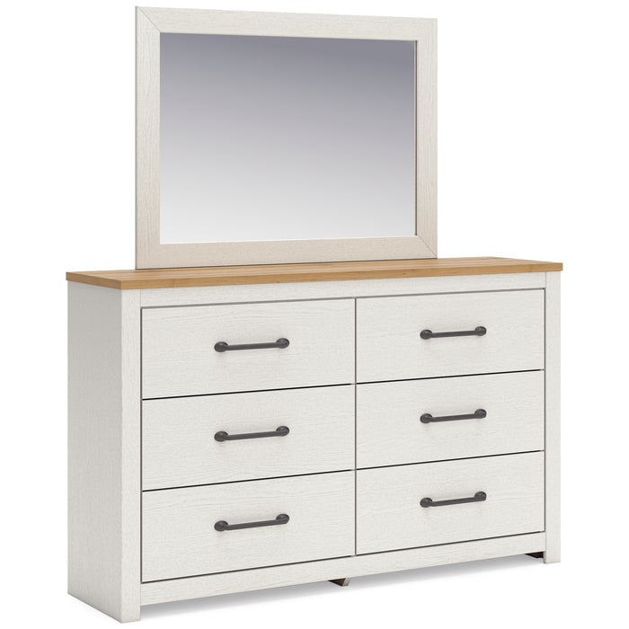 Linnocreek Queen Panel Bed with Mirrored Dresser and 2 Nightstands